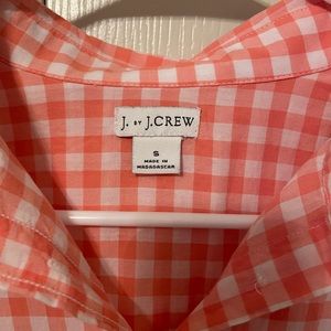 J By J Crew coral gingham button down shirt